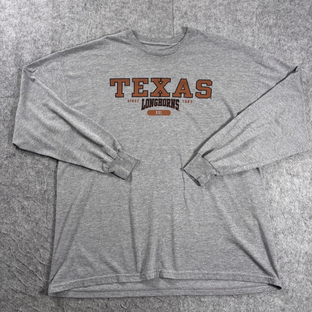 Russell Athletic Texas Longhorns Mens XL Long Sleeve T-Shirt Gray NCAA Football